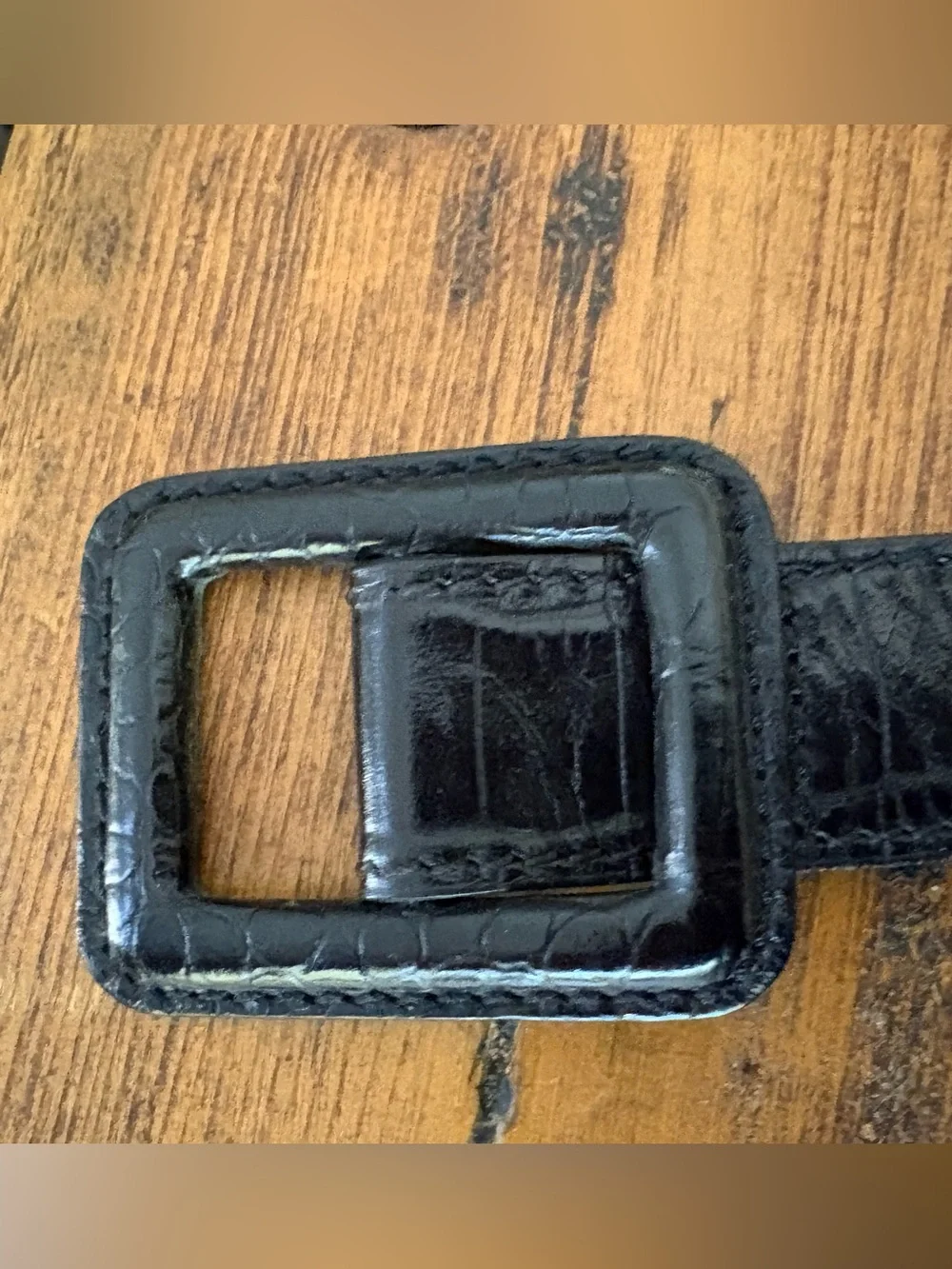 BANANA REPUBLIC Made in Italy Black Croc Embossed Leather Wide Corset Waist Belt